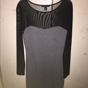 Dress with mesh sleeves